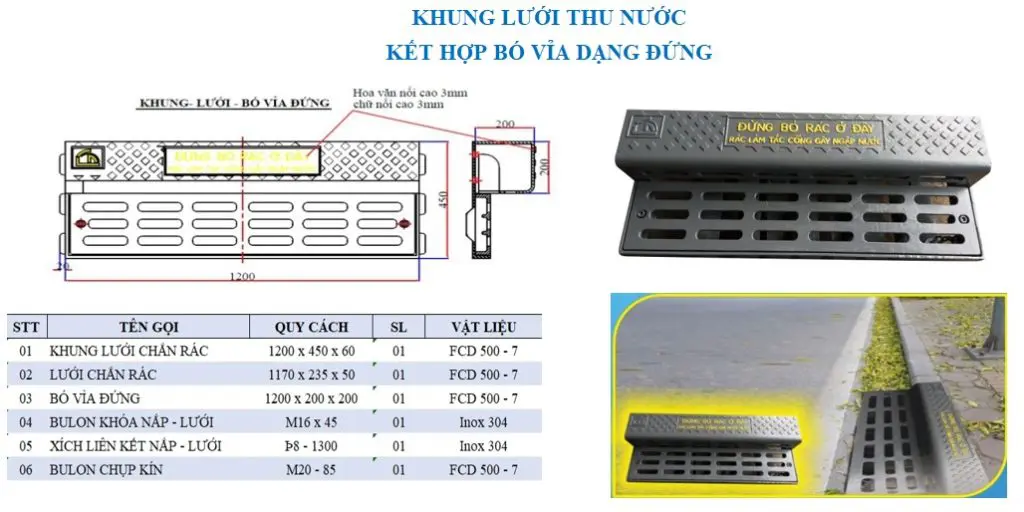 Thông số bó vỉa đứng