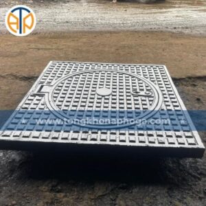 Nắp hố ga gang ngăn mùi khung dương nắp tròn – Mã SP: NHGG-0KDT